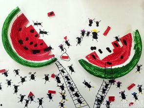 蚂蚁吃瓜纸浆画,瓜纸浆画中的生态演绎