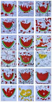 蚂蚁吃瓜纸浆画,瓜纸浆画中的生态演绎